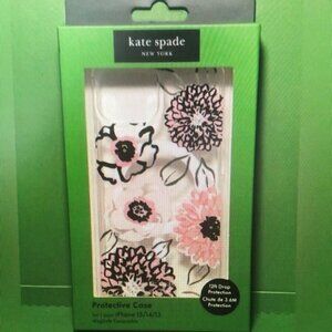 kate spade New York Floral iPhone Case - Pink and Black